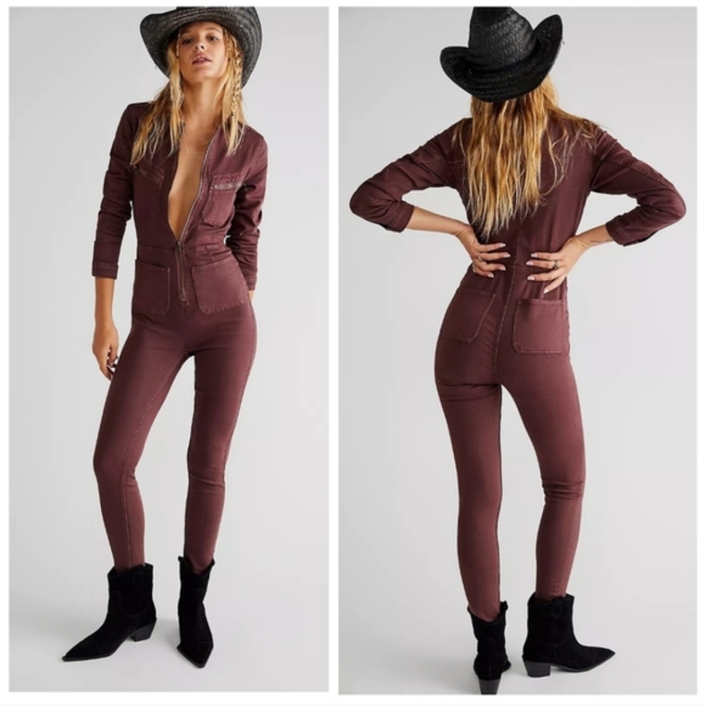Free People Lennox Jumpsuit Bitter Barks